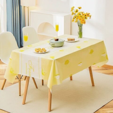 Premium Grade Yellow Tablecloth for Home Decoration