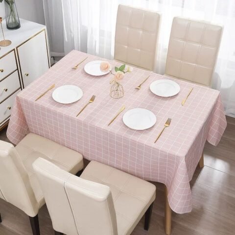 Premium Grade Full Pink Tablecloth for Home Decoration