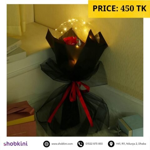 Valentine Special Premium Balloon With Lightning Flower