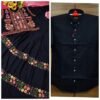 Trendy Couple dress set-Gown & Shirt (Black)