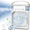 3 in 1 USB Portable Air Cooling Fan with Humidifier Purifier Mist and LED Light