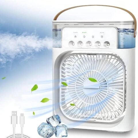 3 in 1 USB Portable Air Cooling Fan with Humidifier Purifier Mist and LED Light
