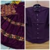 Trendy Couple dress set-Gown & Shirt (Purple)