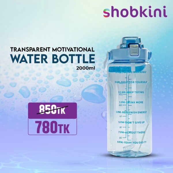 Transparent Motivational Water bottle 2 L