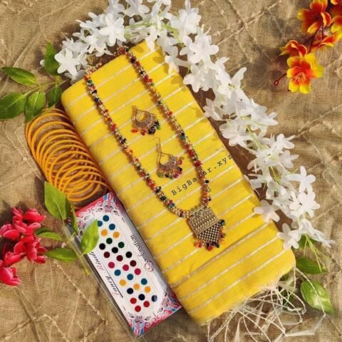 Half Silk Sequined Saree Combo Package Traditional Saree For Woman