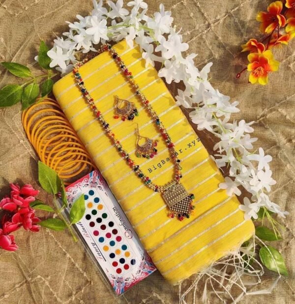 Half Silk Sequined Saree Combo Package Traditional Saree For Woman