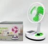 Folding Solar Fan CH-5811 With Torch Double Battery-Green
