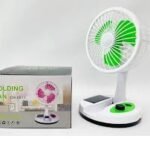 Folding Solar Fan CH-5811 With Torch Double Battery-Green