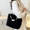 Stylish Large Capacity Solid Pleated Tote Bag (RM53)