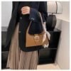 CROCODILE EMBOSSED SKINNY SCARF & BUCKLE DECOR BAGUETTE BAG-RM20