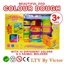 12 Pcs Clay Dough Multicolor