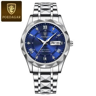 Men's Luminous Date Day Stainless Steel Quartz Watch (Master Copy)
