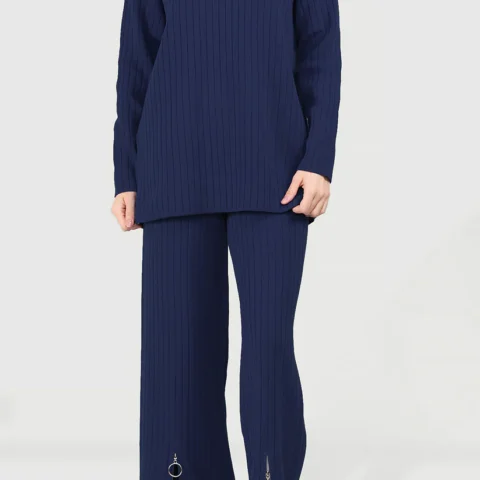 Zipper Detailed Knitwear Set