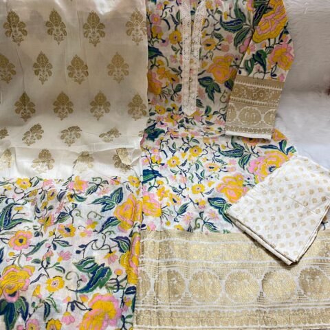 PURE KHADDI COTTON SCREEN PRINT STITCH 3PIC
