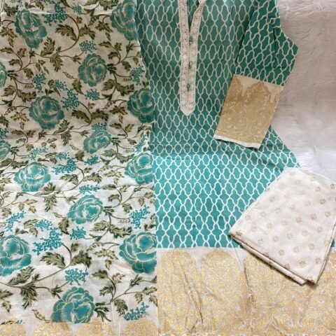 PURE KHADDI COTTON SCREEN PRINT STITCH 3PIC