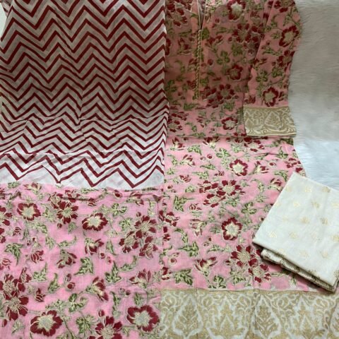 PURE KHADDI COTTON SCREEN PRINT STITCH 3PIC