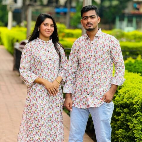 New Exclusive Couple Shirt and Salwar Kameez 2pc Set