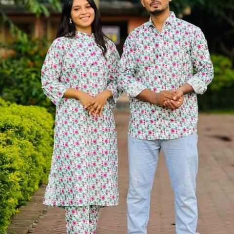 New Exclusive Couple Shirt and Salwar Kameez 2pc Set