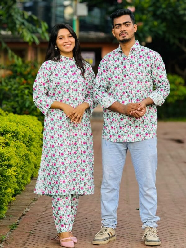 New Exclusive Couple Shirt and Salwar Kameez 2pc Set