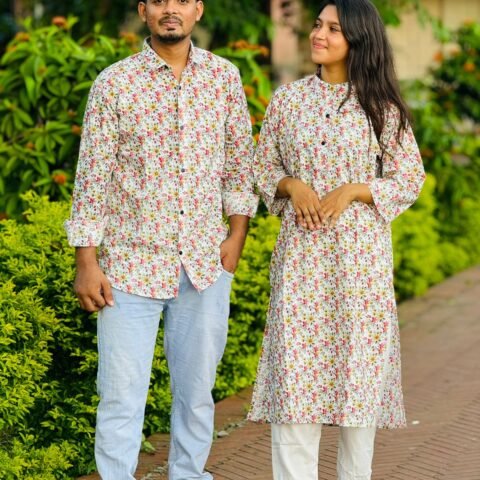 New Exclusive Couple Shirt and Salwar Kameez 2pc Set