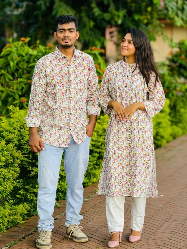 New Exclusive Couple Shirt and Salwar Kameez 2pc Set