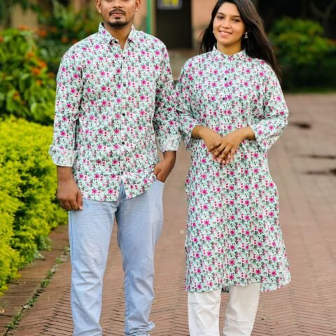 New Exclusive Couple Shirt and Salwar Kameez 2pc Set