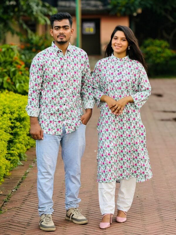 New Exclusive Couple Shirt and Salwar Kameez 2pc Set