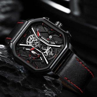 Luxury leather belt fashionable wrist-watch for men-(Master Copy)